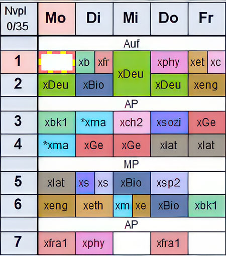 GGS Musterstundenplan Oberstufe