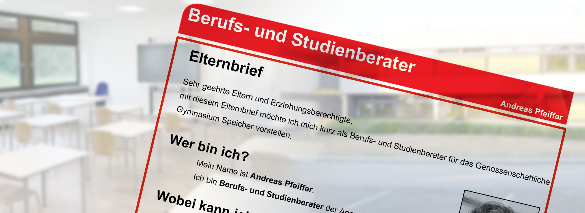 Berufs- & Studienberatung am Gymnasium Speicher durch Andreas Pfeiffer
